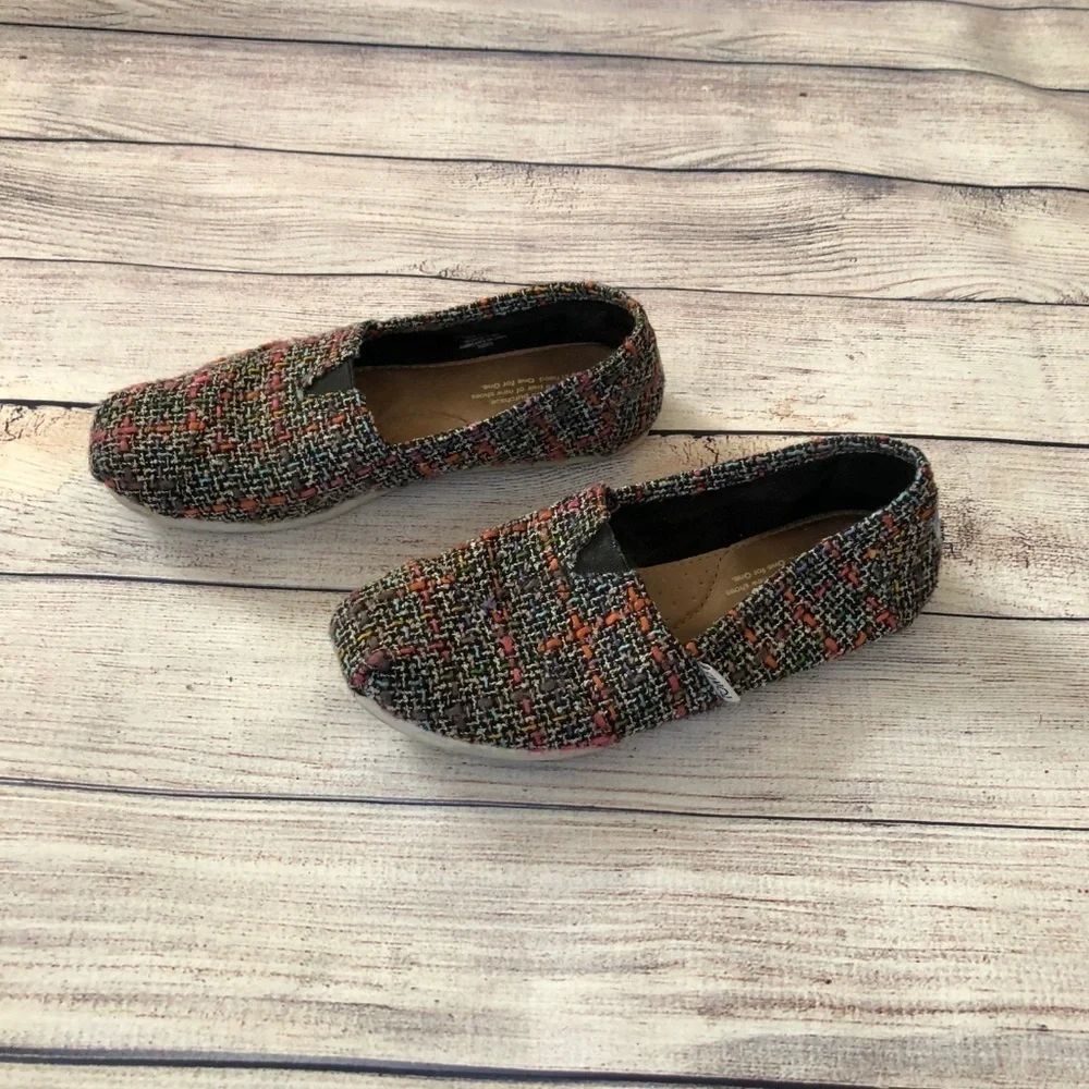 Tom's Classics Women's Tweed Slip-On Shoes Size 6